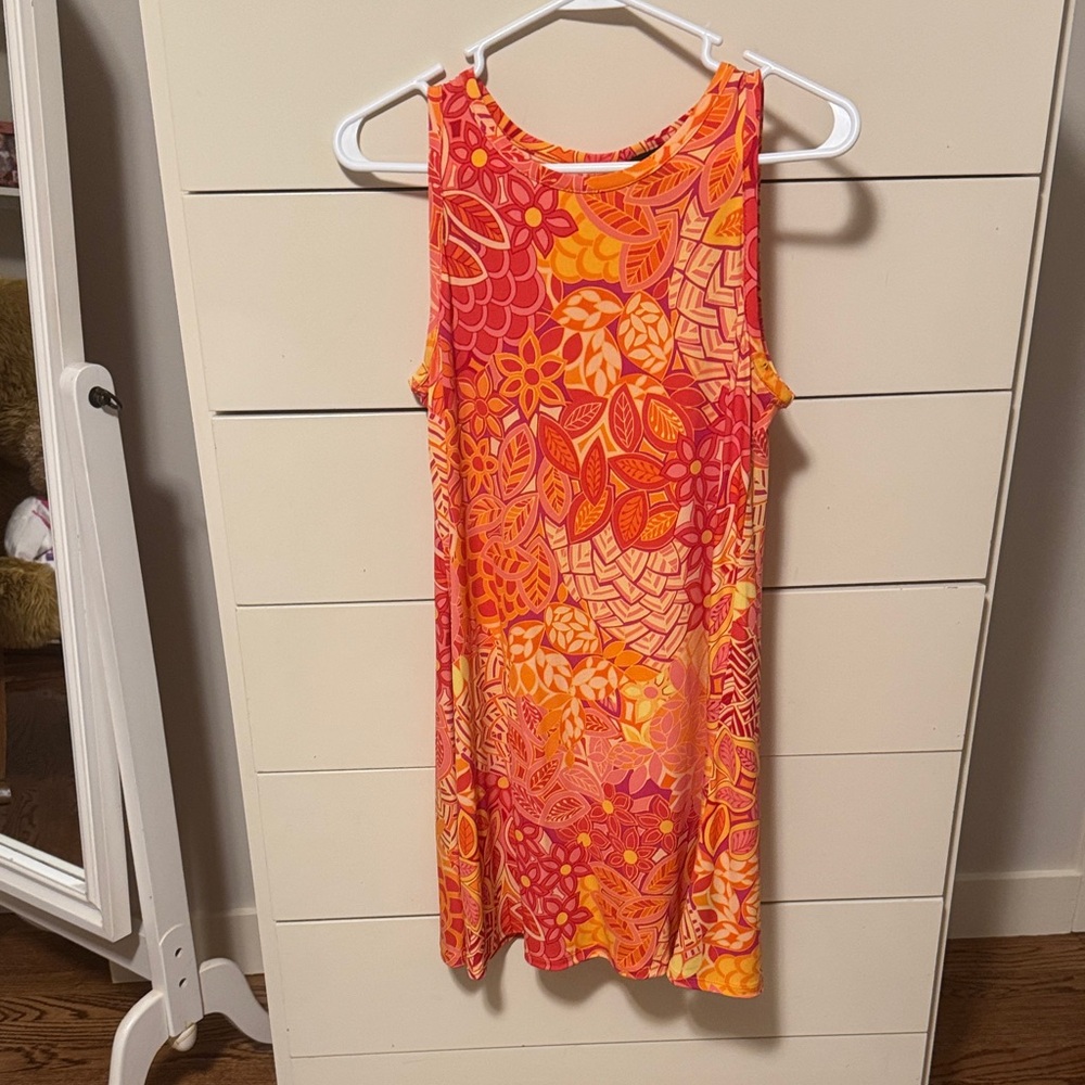 MSK Vibrant Floral Mini Dress - Red and Orange